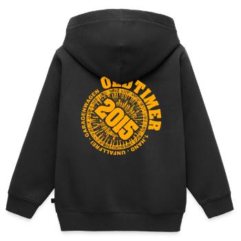2015 - Kinder Premium Organic Zip Hoodie - Schwarz - Hinten - AI Model Kid Male (0cm)