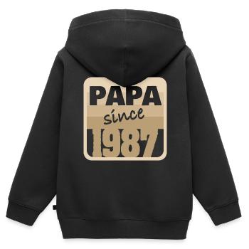 Vatertag 1987 - Kinder Premium Organic Zip Hoodie - Schwarz - Hinten - AI Model Kid Male (0cm)