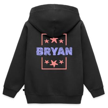 Bryan Bryan - Kinder Premium Organic Zip Hoodie - Schwarz - Hinten - AI Model Kid Male (0cm)