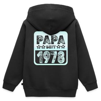 seit 1978 - Kinder Premium Organic Zip Hoodie - Schwarz - Hinten - AI Model Kid Male (0cm)