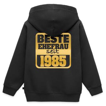 Verheiratet 1985 - Kinder Premium Organic Zip Hoodie - Schwarz - Hinten - AI Model Kid Male (0cm)