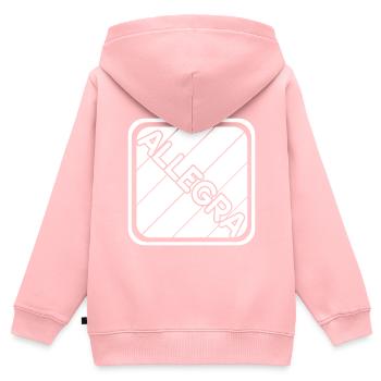 Nom de la fille Allegra - Sweat Premium à capuche zippé enfant bio - rose - Dos - AI Model Kid Female (0cm)