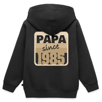 Charrette à bras 1985 - Sweat Premium à capuche zippé enfant bio - noir - Dos - AI Model Kid Male (0cm)