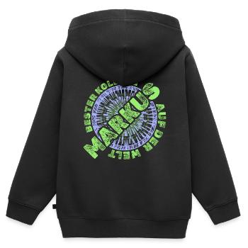 Markus en tant que membre du personnel - Sweat Premium à capuche zippé enfant bio - noir - Dos - AI Model Kid Male (0cm)