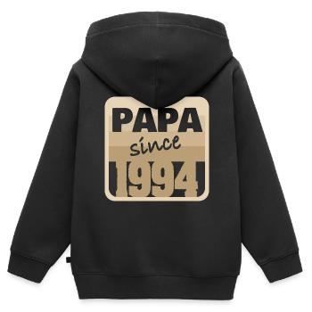 1994 - Kinder Premium Organic Zip Hoodie - Schwarz - Hinten - AI Model Kid Male (0cm)