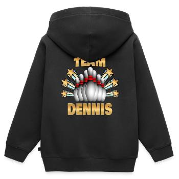 Bowling Dennis - Kids Premium Organic Zip-up Hoodie - black - Back - AI Model Kid Male (0cm)