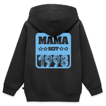 Mutti 1998 - Kinder Premium Organic Zip Hoodie - Schwarz - Hinten - AI Model Kid Male (0cm)