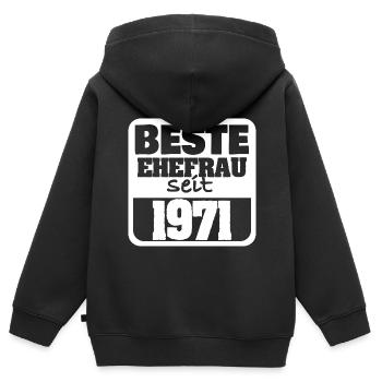Verlobt 1971 - Kinder Premium Organic Zip Hoodie - Schwarz - Hinten - AI Model Kid Male (0cm)