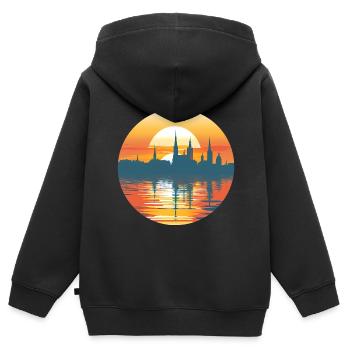 Heidelberg Skyline - Kinder Premium Organic Zip Hoodie - Schwarz - Hinten - AI Model Kid Male (0cm)