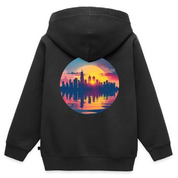 Hamm Skyline - Kids Premium Organic Zip-up Hoodie - black - Back - AI Model Kid Male (0cm)