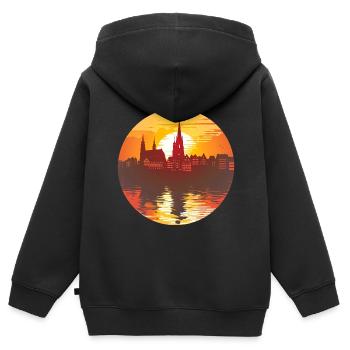 Kaiserslautern Skyline - Kinder Premium Organic Zip Hoodie - Schwarz - Hinten - AI Model Kid Male (0cm)