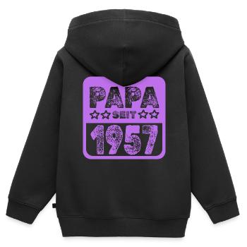 1957 - Kinder Premium Organic Zip Hoodie - Schwarz - Hinten - AI Model Kid Male (0cm)