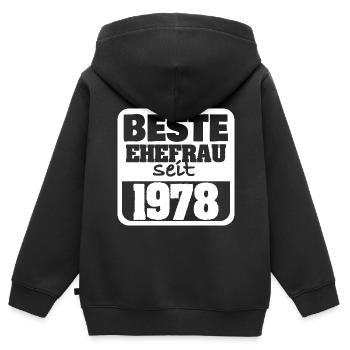 Verlobt 1978 - Kinder Premium Organic Zip Hoodie - Schwarz - Hinten - AI Model Kid Male (0cm)