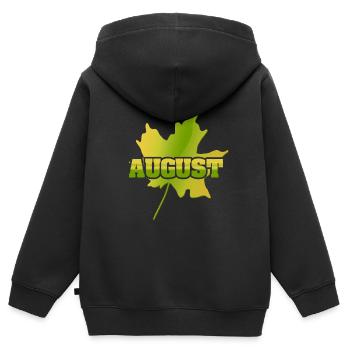August als August - Kinder Premium Organic Zip Hoodie - Schwarz - Hinten - AI Model Kid Male (0cm)