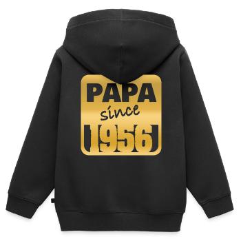 1956 - Kinder Premium Organic Zip Hoodie - Schwarz - Hinten - AI Model Kid Male (0cm)