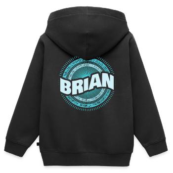 Brian - Sweat Premium à capuche zippé enfant bio - noir - Dos - AI Model Kid Male (0cm)