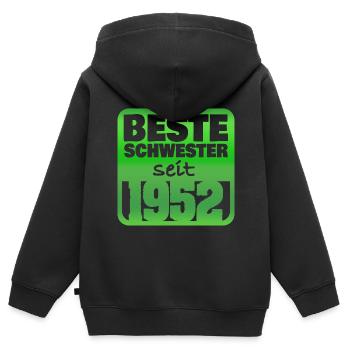 Frères et sœurs 1952 - Sweat Premium à capuche zippé enfant bio - noir - Dos - AI Model Kid Male (0cm)