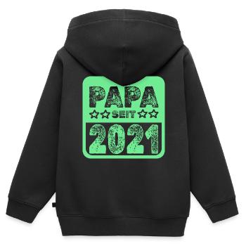 seit 2021 - Kinder Premium Organic Zip Hoodie - Schwarz - Hinten - AI Model Kid Male (0cm)