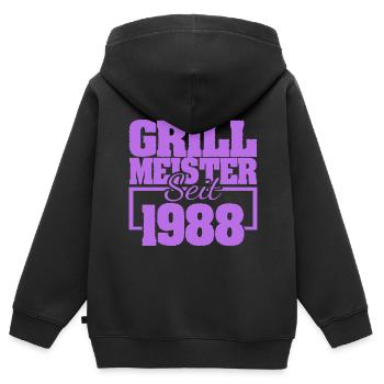 Grillen 1988 - Kinder Premium Organic Zip Hoodie - Schwarz - Hinten - AI Model Kid Male (0cm)