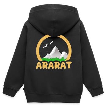 Ararat as a trekking - Kids Premium Organic Zip-up Hoodie - black - Back - AI Model Kid Male (0cm)