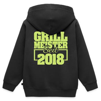 2018 - Kinder Premium Organic Zip Hoodie - Schwarz - Hinten - AI Model Kid Male (0cm)