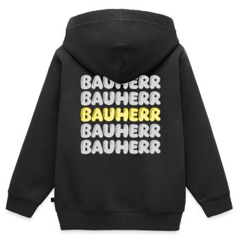 Cadeau pour constructeur - Sweat Premium à capuche zippé enfant bio - noir - Dos - AI Model Kid Male (0cm)