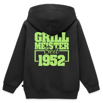 1952 - Kids Premium Organic Zip-up Hoodie - black - Back - AI Model Kid Male (0cm)