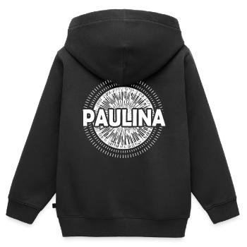 Geschenkidee Paulina - Kinder Premium Organic Zip Hoodie - Schwarz - Hinten - AI Model Kid Male (0cm)
