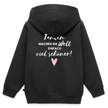 Tanten machen die Welt viel schöner / Beste Tante - Kinder Premium Organic Zip Hoodie - Schwarz - Hinten - AI Model Kid Male (0cm)
