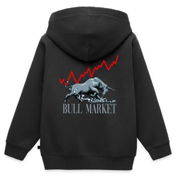 Bullen Markt Aktien Investieren Reichtum - Kinder Premium Organic Zip Hoodie - Schwarz - Hinten - AI Model Kid Male (0cm)