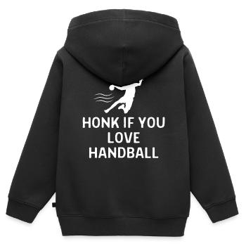 Un joueur de handball de handball dit cadeau - Sweat Premium à capuche zippé enfant bio - noir - Dos - AI Model Kid Male (0cm)