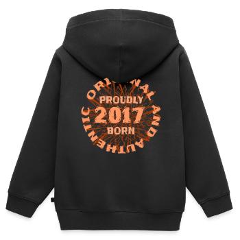 Prozent 2017 - Kinder Premium Organic Zip Hoodie - Schwarz - Hinten - AI Model Kid Male (0cm)