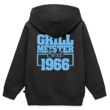 1966 - Kinder Premium Organic Zip Hoodie - Schwarz - Hinten - AI Model Kid Male (0cm)