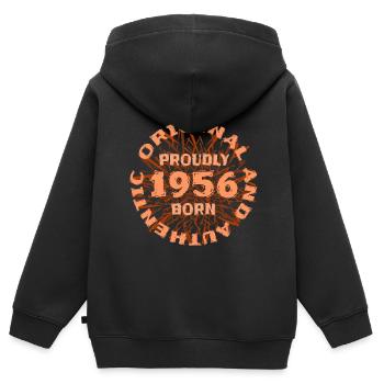 1956 - Sweat Premium à capuche zippé enfant bio - noir - Dos - AI Model Kid Male (0cm)