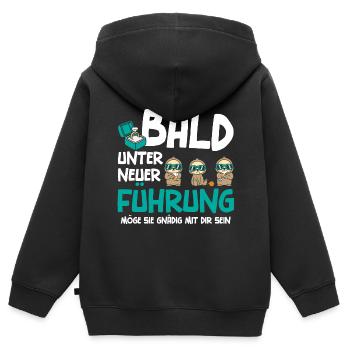 Bald unter neuer Führung - Kinder Premium Organic Zip Hoodie - Schwarz - Hinten - AI Model Kid Male (0cm)