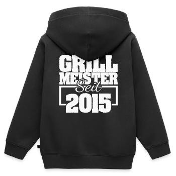 Grillzubehör 2015 - Kinder Premium Organic Zip Hoodie - Schwarz - Hinten - AI Model Kid Male (0cm)