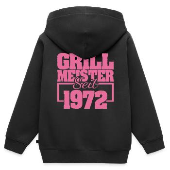 1972 - Kinder Premium Organic Zip Hoodie - Schwarz - Hinten - AI Model Kid Male (0cm)
