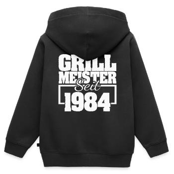 Grillzubehör 1984 - Kinder Premium Organic Zip Hoodie - Schwarz - Hinten - AI Model Kid Male (0cm)