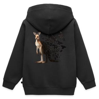 Känguru - Kinder Premium Organic Zip Hoodie - Schwarz - Hinten - AI Model Kid Male (0cm)
