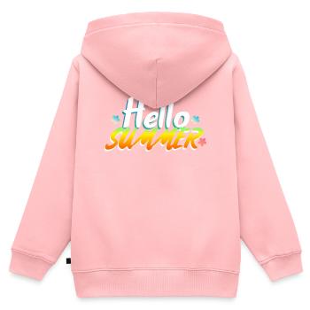 Hallo Sommer - Kinder Premium Organic Zip Hoodie - Rosa - Hinten - AI Model Kid Female (0cm)