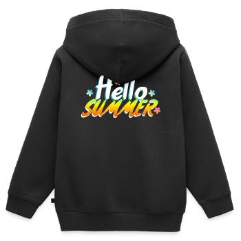 Hallo Sommer - Kinder Premium Organic Zip Hoodie - Schwarz - Hinten - AI Model Kid Male (0cm)