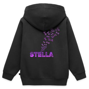 Amusant Stella - Sweat Premium à capuche zippé enfant bio - noir - Dos - AI Model Kid Male (0cm)