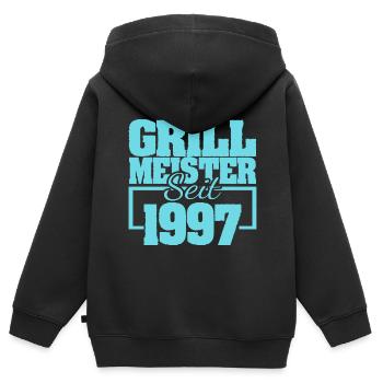 Couverts de barbecue 1997 - Sweat Premium à capuche zippé enfant bio - noir - Dos - AI Model Kid Male (0cm)