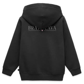 Bratislava : charme sur le Danube - Sweat Premium à capuche zippé enfant bio - noir - Dos - AI Model Kid Male (0cm)