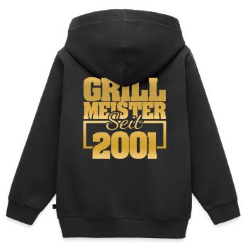 Grillen 2001 - Kinder Premium Organic Zip Hoodie - Schwarz - Hinten - AI Model Kid Male (0cm)