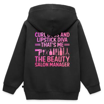 Gestionnaire de SPA Emploi Bien-être Drôle Gestion de SPA Sayi - Sweat Premium à capuche zippé enfant bio - noir - Dos - AI Model Kid Male (0cm)