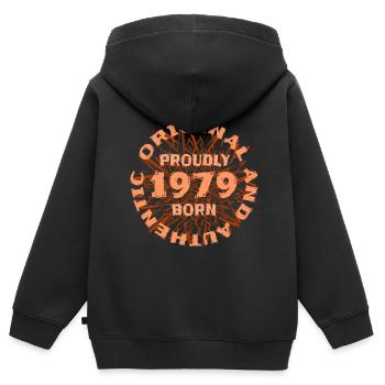 1979 - Kids Premium Organic Zip-up Hoodie - black - Back - AI Model Kid Male (0cm)