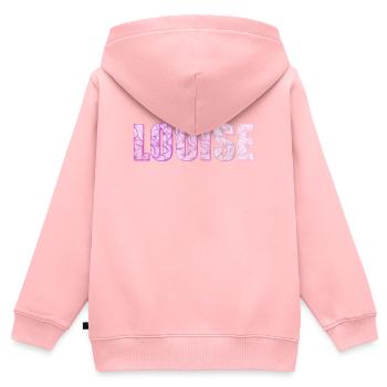 louise - Sweat Premium à capuche zippé enfant bio - rose - Dos - AI Model Kid Female (0cm)