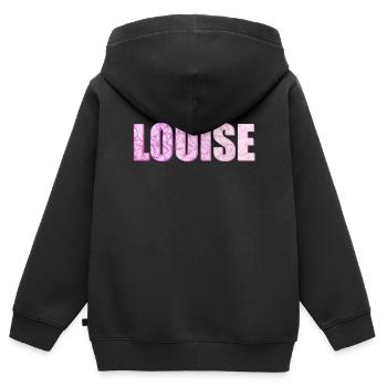 louise - Sweat Premium à capuche zippé enfant bio - noir - Dos - AI Model Kid Male (0cm)