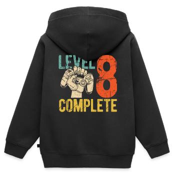 Geburtstag Junge 8 Jahre Shirt Gamer Gaming Level - Kinder Premium Organic Zip Hoodie - Schwarz - Hinten - AI Model Kid Male (0cm)